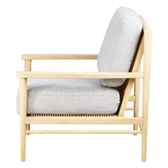 ZAGO Armchair Basil Light Grey Fabric Linen Ash Structure