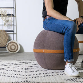 BLOON PARIS Inflated Seating Ball Corduroy Fabric Grey