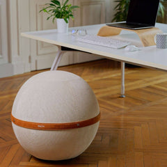 BLOON PARIS Inflated Seating Ball Corduroy Fabric White