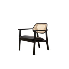 VINCENT SHEPPARD Lounge Chair Titus Black Oak Varnish/Padded Seat Black