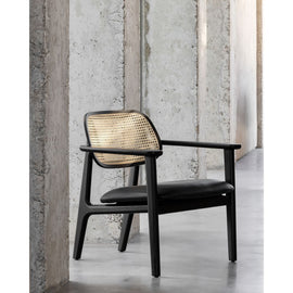 VINCENT SHEPPARD Lounge Chair Titus Black Oak Varnish/Padded Seat Black