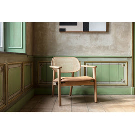 VINCENT SHEPPARD Lounge Chair Titus Natural Oak Varnish/Padded Seat Chestnut