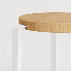 TIPTOE Stool Lou Oak Steel Legs 45cm