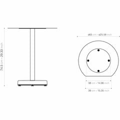 LYON BETON Bistro Table Donut Round Cutaway