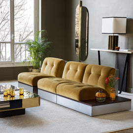 RED EDITION 3-Seat Sofa Stanley velvet with Tablet