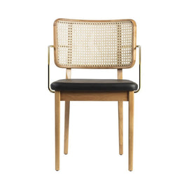 RED EDITION Chair Cane With Armrest Black Leather