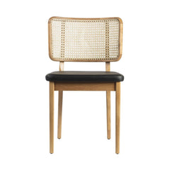 RED EDITION Chair Cane Without Armrest Black Leather