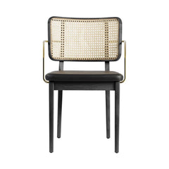 RED EDITION Chair Cane With Armrest Black Leather