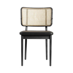 RED EDITION Chair Cane Without Armrest Black Leather