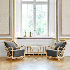 SIKA DESIGN Coffee Table Charlottenborg Rattan & Glass
