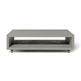 LYON BETON Coffee Table Monobloc rectangular on wheels