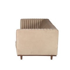 ZAGO Sofa 3-seater Dante Wood Legs Ivory Velvet