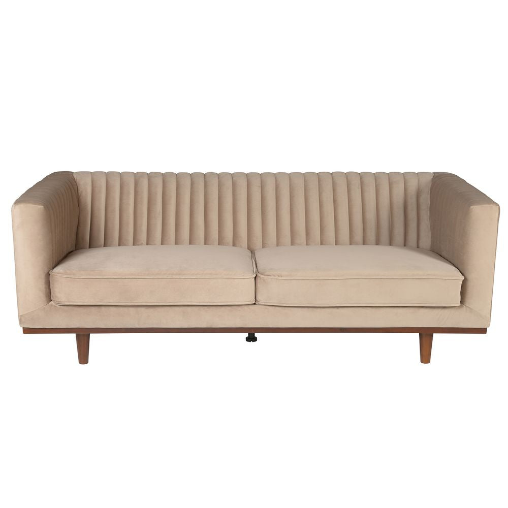 ZAGO Sofa 3-seater Dante Wood Legs Ivory Velvet