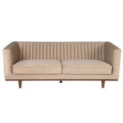 ZAGO Sofa 3-seater Dante Wood Legs Ivory Velvet