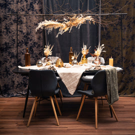 ZAGO Dining Chair Gary oak legs fabric