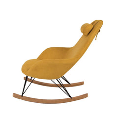 ZAGO Rocking Chair Evy wood legs fabric seat