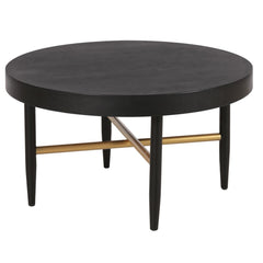 ZAGO Round Coffee Table Exalt metal legs black oak Ø60cm