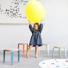 TIPTOE Kids Stool Mini Lou Oak Steel Legs