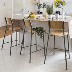 TIPTOE Bar Stool SSD Oak Steel Legs 65cm