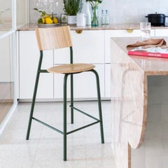 TIPTOE Bar Stool SSD Oak Steel Legs 65cm
