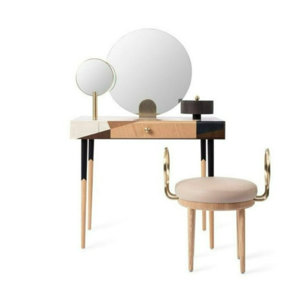MAISON DADA Dressing Table And Stool Rose Sélavy Marquetry