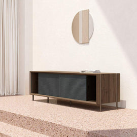 HARTO Sideboard Gabin Walnut Without drawers Slate Grey 162cm