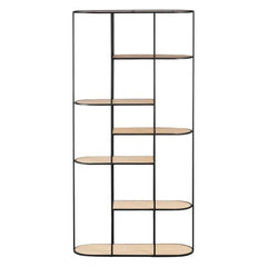 ZAGO Bookshelf Grayson Natural Oak Black Metal 180cm
