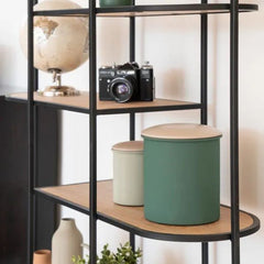 ZAGO Bookshelf Grayson Natural Oak Black Metal 180cm
