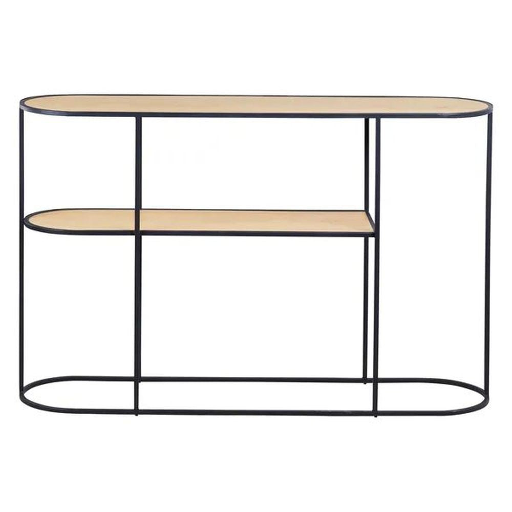 ZAGO Console Table Grayson Natural Oak Black Metal 120cm