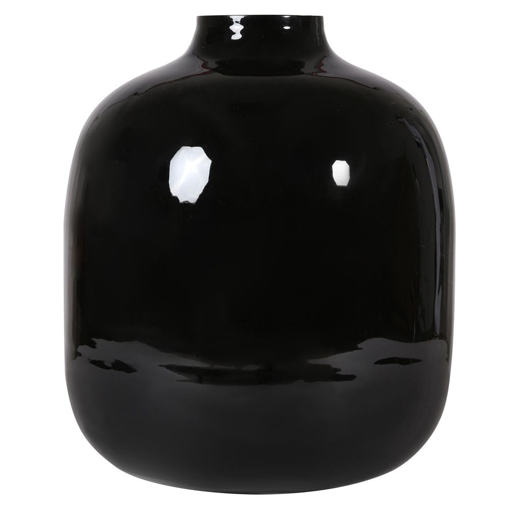 ZAGO Vase Haley black enameled metal 37cm