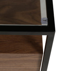 ZAGO Side Table Helix metal glass walnut 54cm