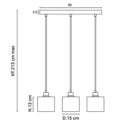 MARKET SET Suspension Light Ilo-Ilo 3 lights 213cm