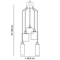 MARKET SET Suspension Light Ilo-Ilo 5 lights 106cm