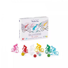 MOULIN ROTY Game Of 6 cyclists With Marbles "Aujourd'hui c'est mercredi"