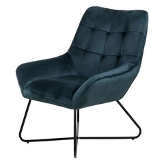 ZAGO Armchair Kami Steel Legs Grey Blue Velvet