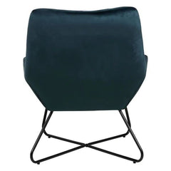 ZAGO Armchair Kami Steel Legs Grey Blue Velvet