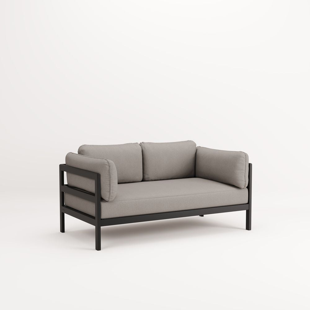 TIPTOE Sofa Easy 2 Seats Gabriel Fabric Graphite Black Steel Structure 225cm