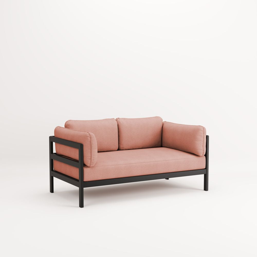 TIPTOE Sofa Easy 2 Seats Gabriel Fabric Graphite Black Steel Structure 225cm