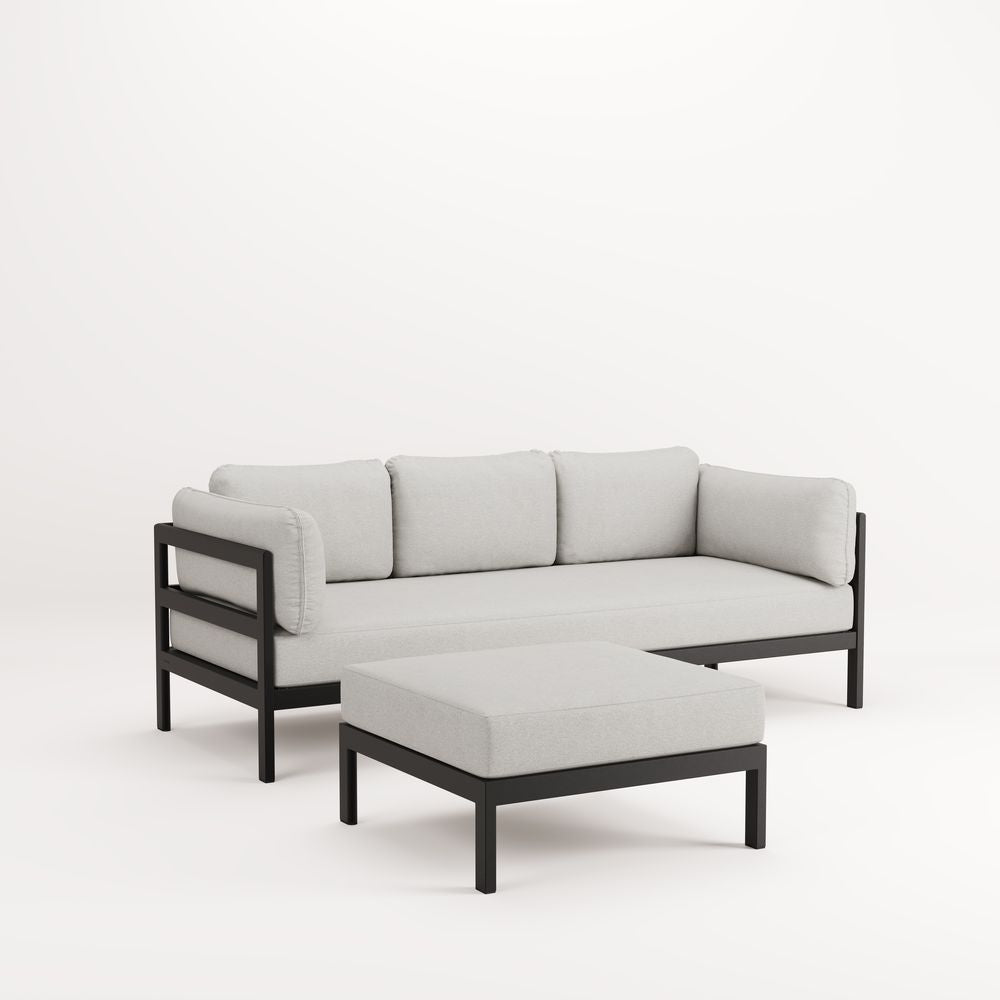 TIPTOE Corner Sofa Easy 3-4 Seats Gabriel Fabric Graphite Black Steel Structure 225cm