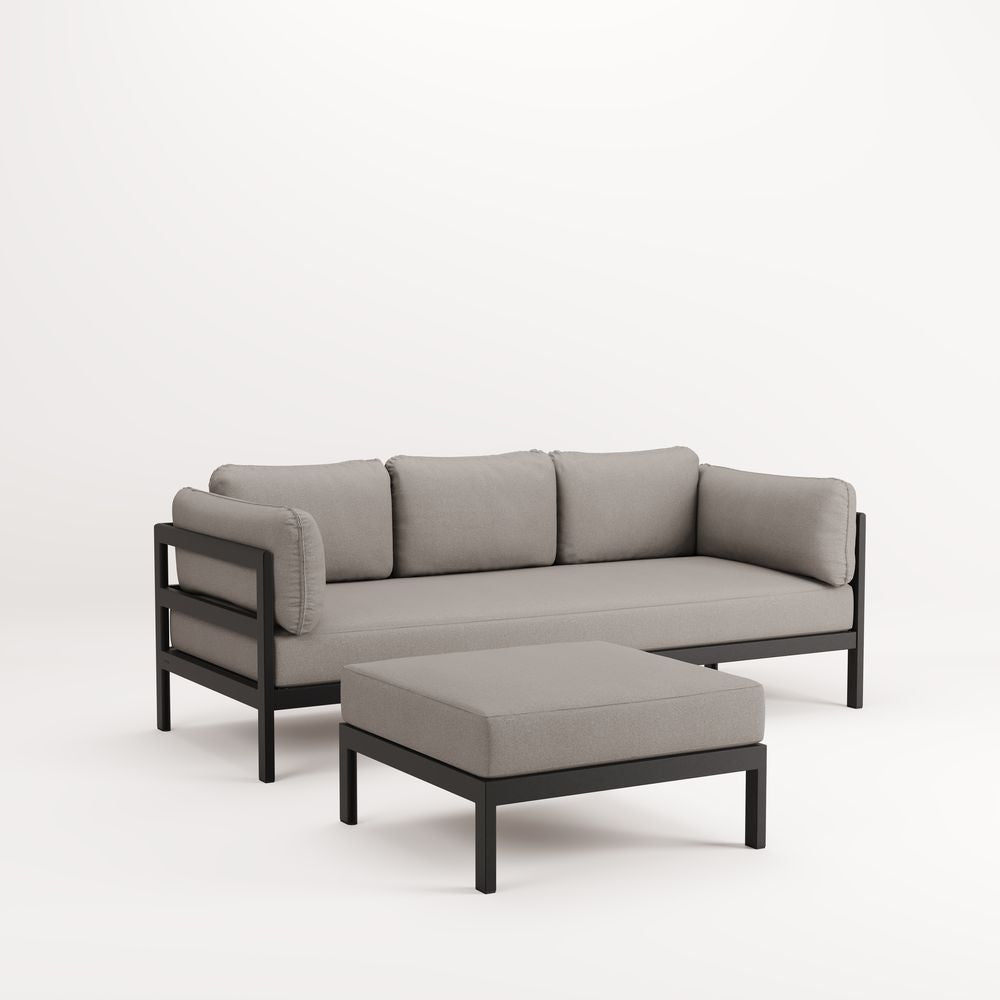 TIPTOE Corner Sofa Easy 3-4 Seats Gabriel Fabric Graphite Black Steel Structure 225cm