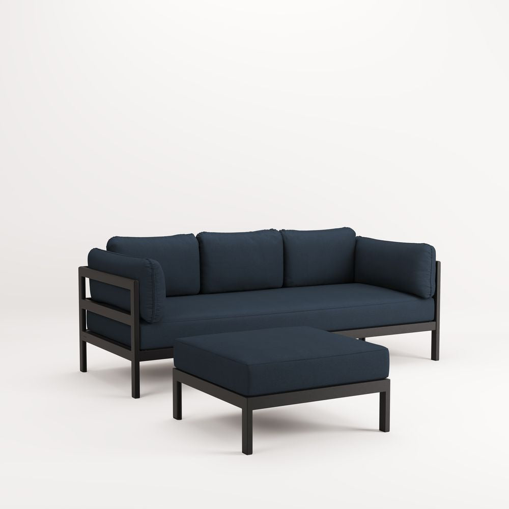 TIPTOE Corner Sofa Easy 3-4 Seats Gabriel Fabric Graphite Black Steel Structure 225cm