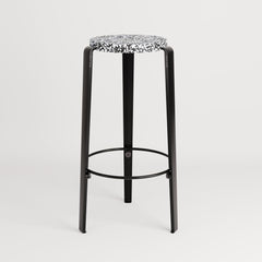 TIPTOE Stool Big Lou Recycled Plastic Macchiato Steel Legs 75cm