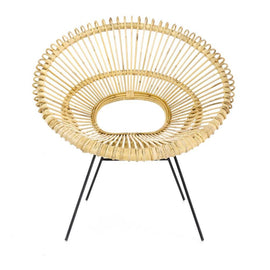 ZAGO Armchair Livea metal legs rattan