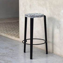 TIPTOE Stool Big Lou Recycled Plastic Macchiato Steel Legs 75cm