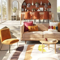 ZAGO Sofa 3-seater Dante Wood Legs Ivory Velvet