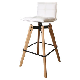 ZAGO Swivel Bar Stool Mae wood legs leatherette 75cm