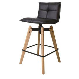 ZAGO Swivel Bar Stool Mae wood legs leatherette 65cm