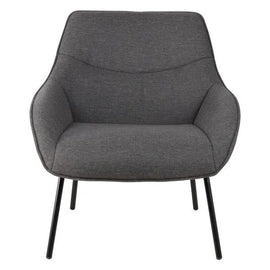 ZAGO Armchair Martin Steel Legs Fabric Light Grey