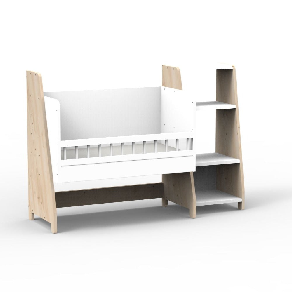 MATHY BY BOLS Co-sleeping Crib Asymetry pine wood