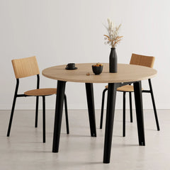 TIPTOE Round Dining Table New Modern Oak Steel Legs ø110cm